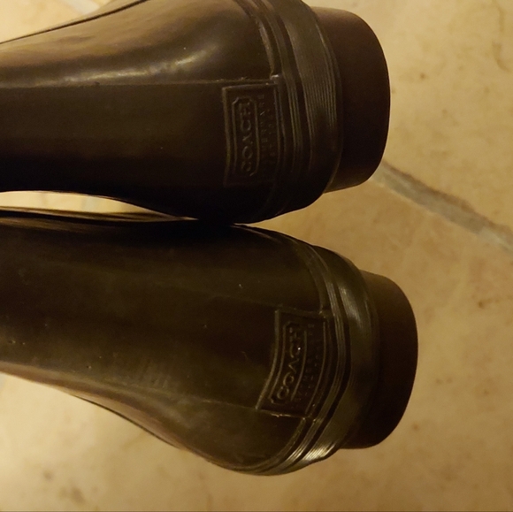 New Coach rain boots size 10 Coach signature brown and tan - Picture 5 of 7